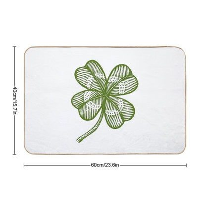 Vintage Lucky Clover  Slip-Resistant Bath Mat