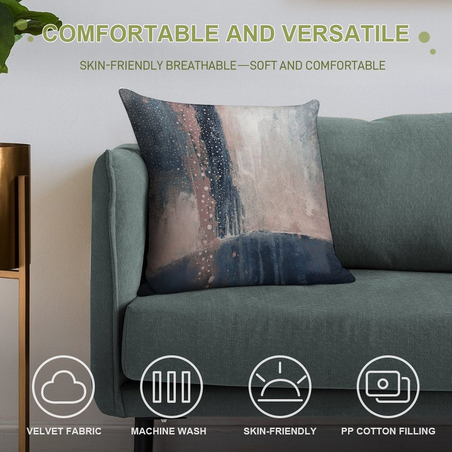 Pink Blue Abstract Soft Warmth Comfort Throw Pillow