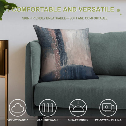 Pink Blue Abstract Soft Warmth Comfort Throw Pillow