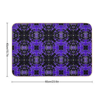 Purple And Black Repeating Liquid Tile  Dirt-Trapping Bath Mat