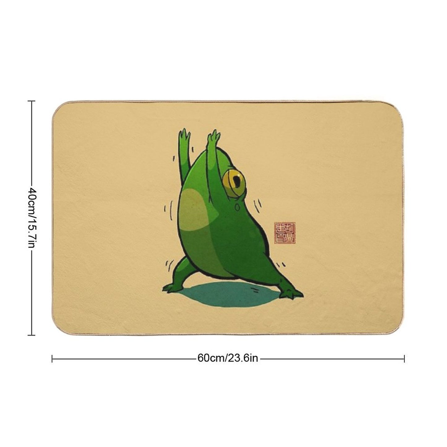 Yoga Frog Warrior Pose  Stain-Proof Bath Mat