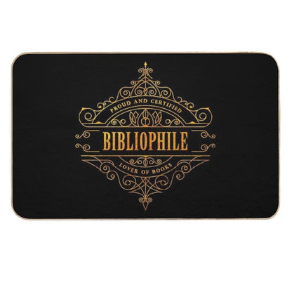 Gold Bibliophile - Black  Rapid-Drying Bath Mat