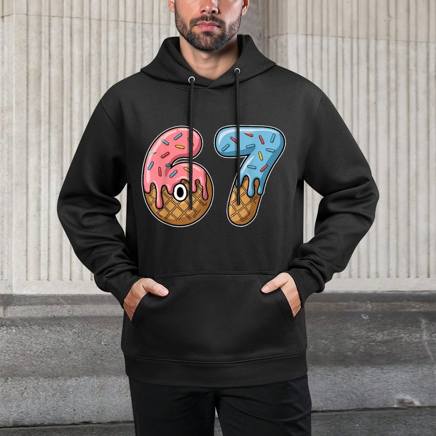 67 Ice Cream 67 Meme Funny Six Seven Gen Alpha Men Women 67 Pilling-Resistant Hoodie