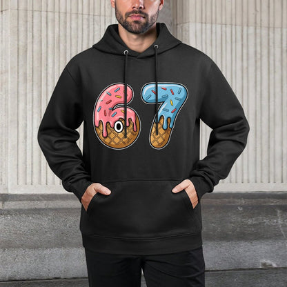 67 Ice Cream 67 Meme Funny Six Seven Gen Alpha Men Women 67 Pilling-Resistant Hoodie