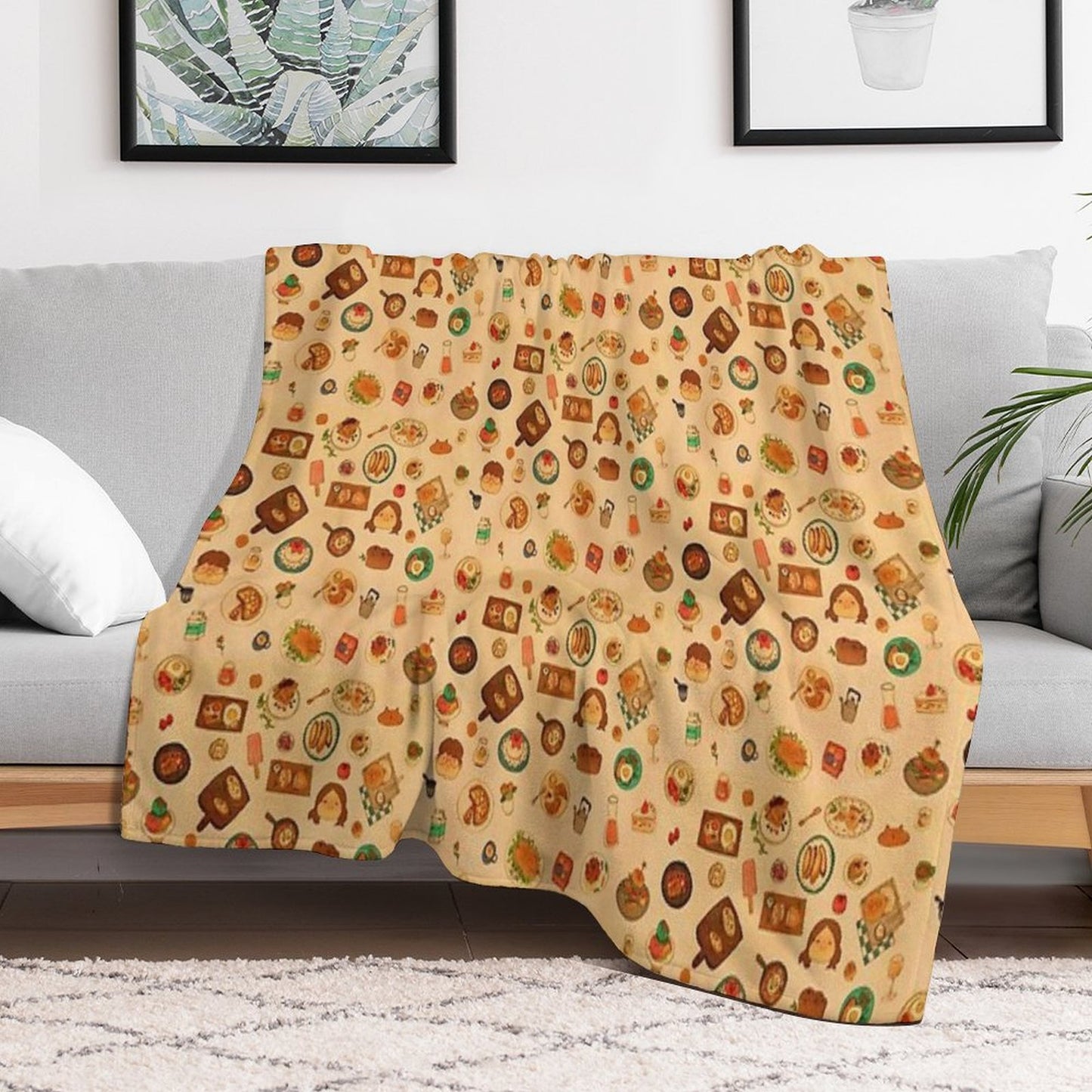 Dishes Wrinkle-free Throw Blanket