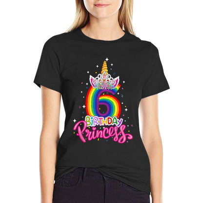 Birthday Princess Unicorn 6 Year Old 6th Birthday Girl Kids  Odor-resistant T-Shirt