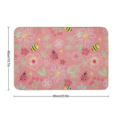 Cute Pattern on Pink  Long-Lasting Bath Mat