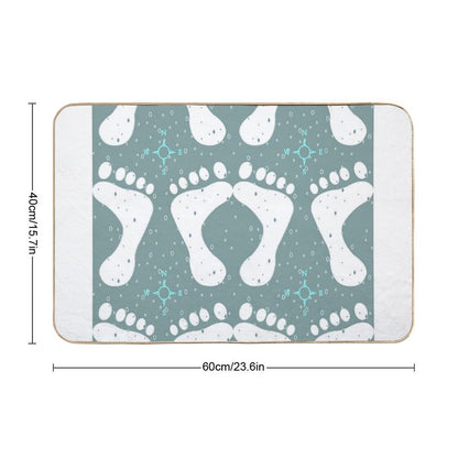 Footsteps in The Snow A Maze of Winter Wanderings  Odorless Bath Mat