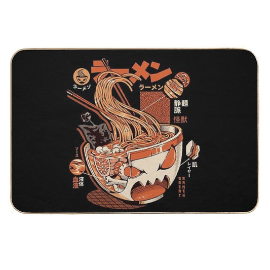 Black X-ray Great Ramen!  Easy Maintenance Bath Mat