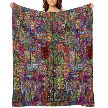 Pop Abstract Travel-friendly Throw Blanket