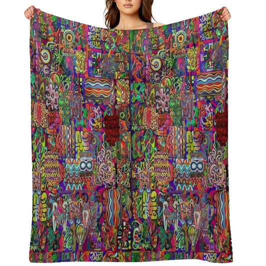 Pop Abstract Travel-friendly Throw Blanket