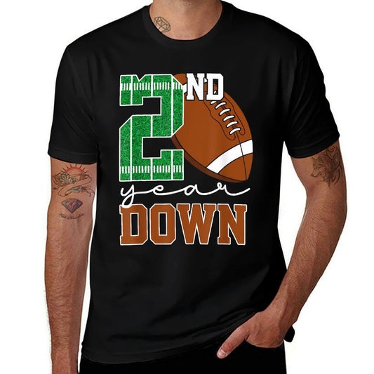 2nd Year Down Football Lover Second Birthday Boy Party  Odor-resistant T-Shirt