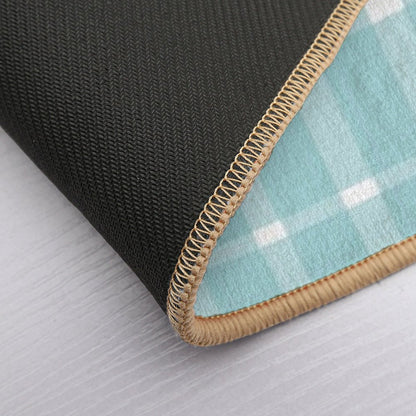 Blue Gingham  Stain-Proof Bath Mat