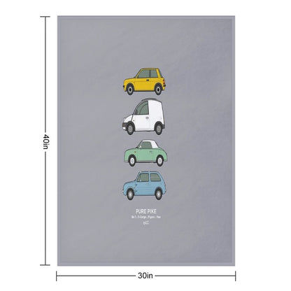 Pike Factory Classic Car Collection Compact Throw Blanket