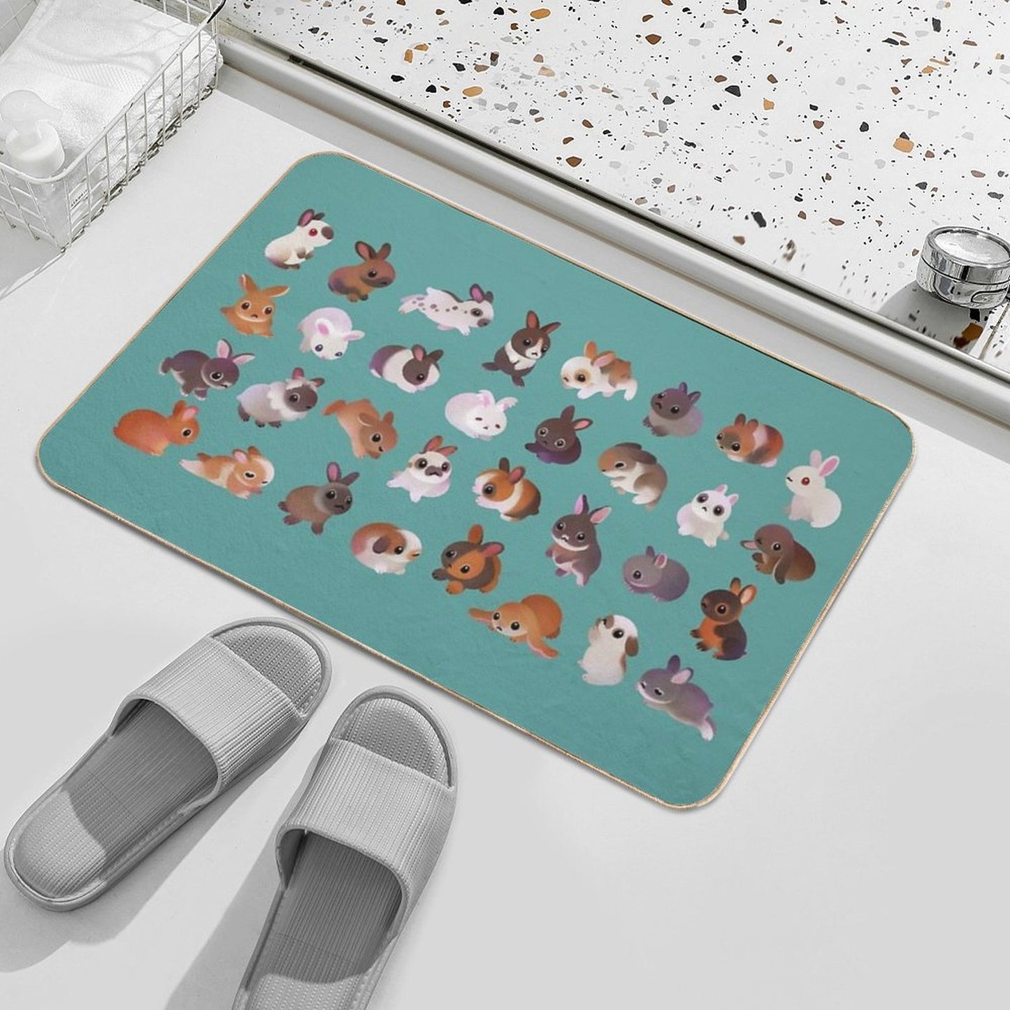 Bunny Day - Other Version  Anti-Trip Bath Mat