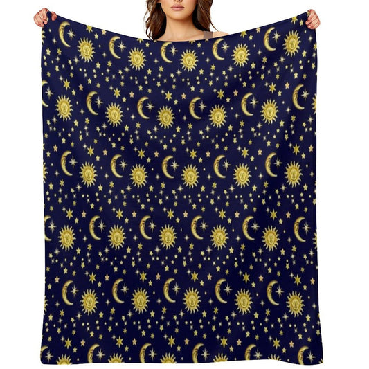 Sun, Moon & Stars Quick-dry Throw Blanket