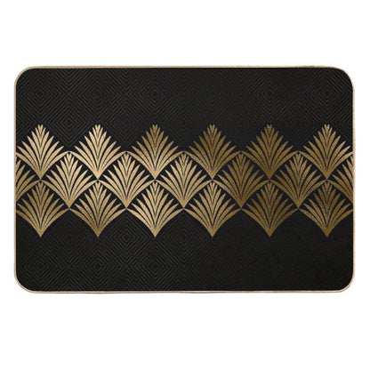 Reims, France Luxueux Black And Gold Hues Art Deco  Stain-Proof Bath Mat