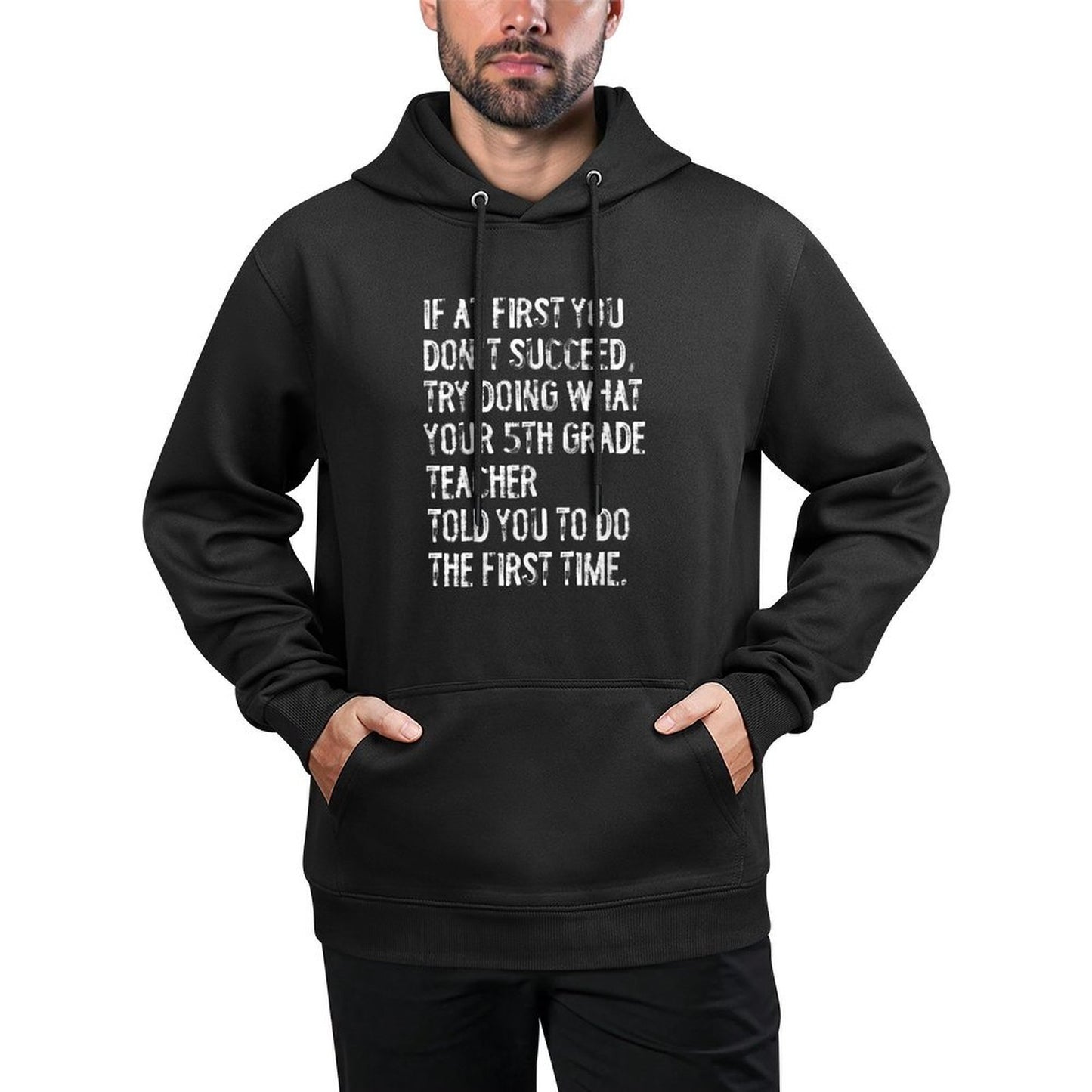If At First You Dont Succeed Funny 5th Grade Teacher Medium-Weight Fabric Hoodie
