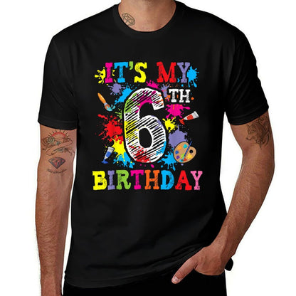 It's My 6th Birthday Painting Art Paint 6 Year Old Artist  Easy-care T-Shirt
