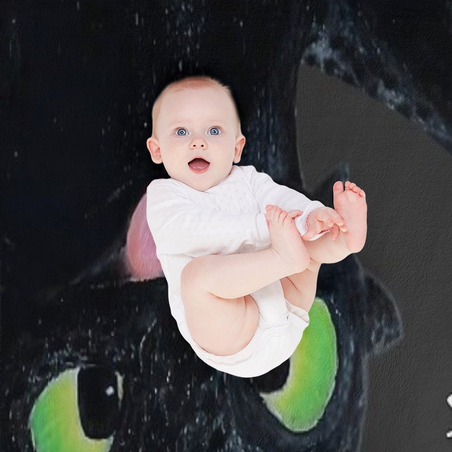 Toothless Upside Down Sticker Machine-washable Throw Blanket