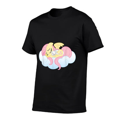 My Little Pony Fluttershy And Angel Bunny Sleeping  Wrinkle-resistant T-Shirt