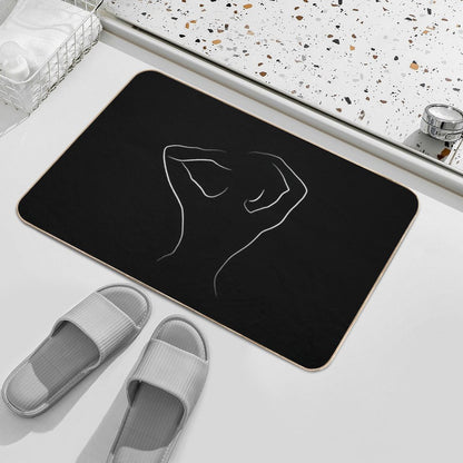 Woman Body Outline Drawing - Miss Mina  Slip-Resistant Bath Mat