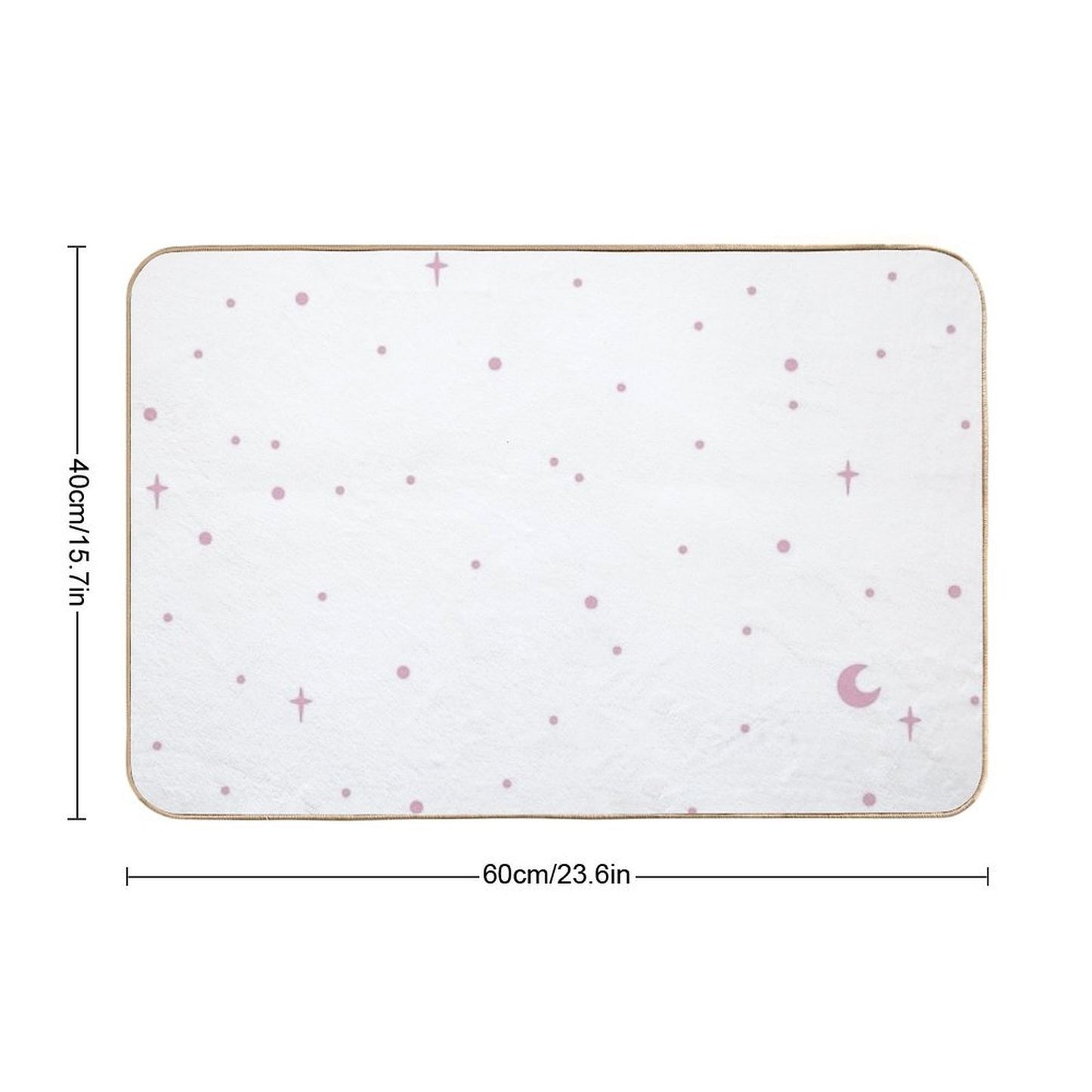 Dusty Pink Stars on White  Easy Maintenance Bath Mat
