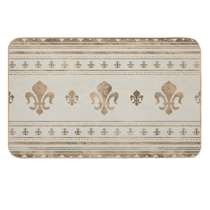 Fleur-de-lis Pastel Gold  Anti-Trip Bath Mat