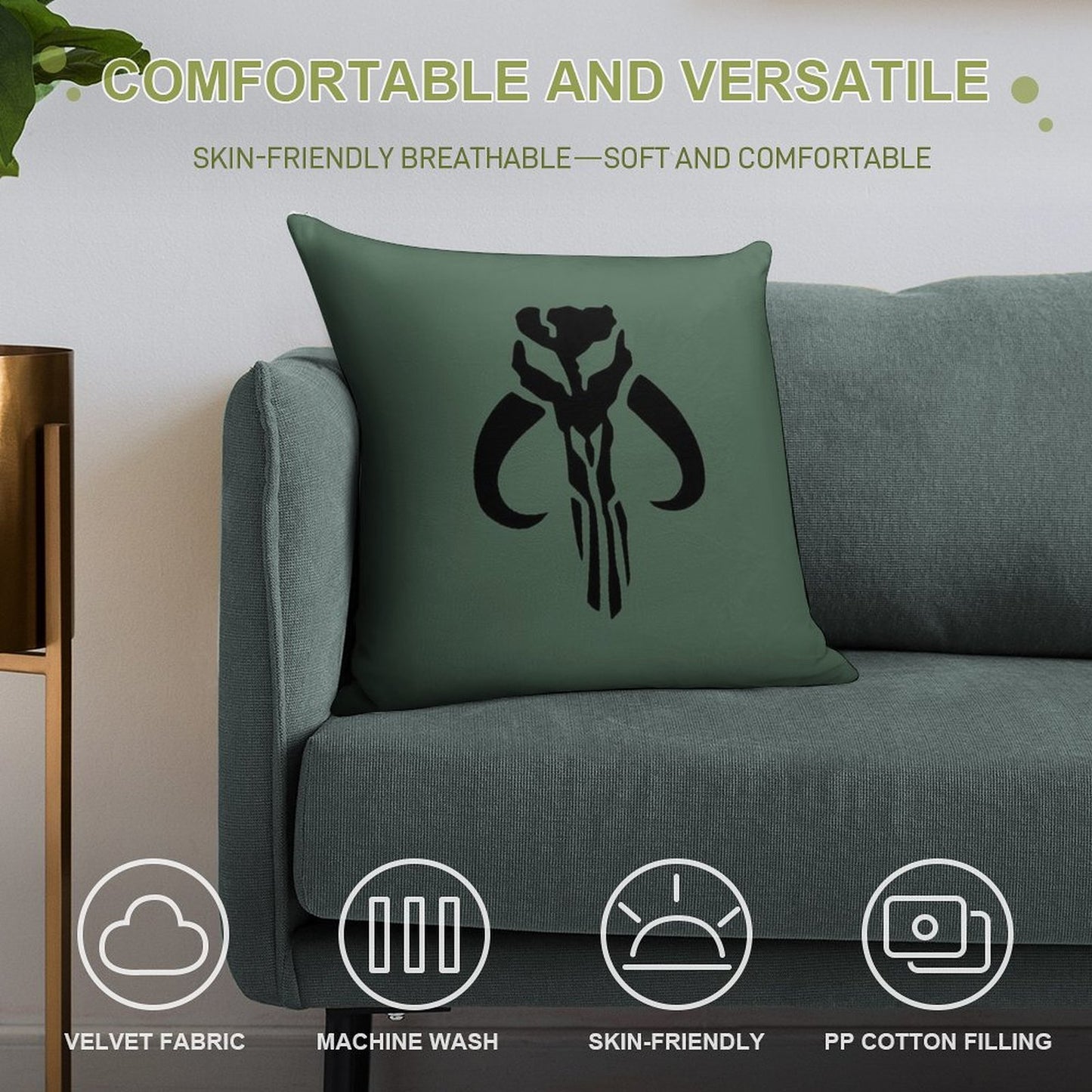 Mandalore Soft Skin-Friendly Throw Pillow