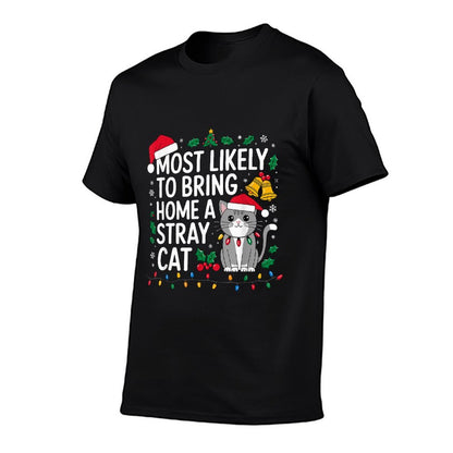 Most Likely to Bring Home A Stray Cat Christmas Costume Xmas  Soft T-Shirt