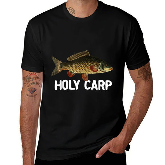 Funny Carp Fish Pun Fishing Trip Fisherman Dad Holy Carp  Soft T-Shirt