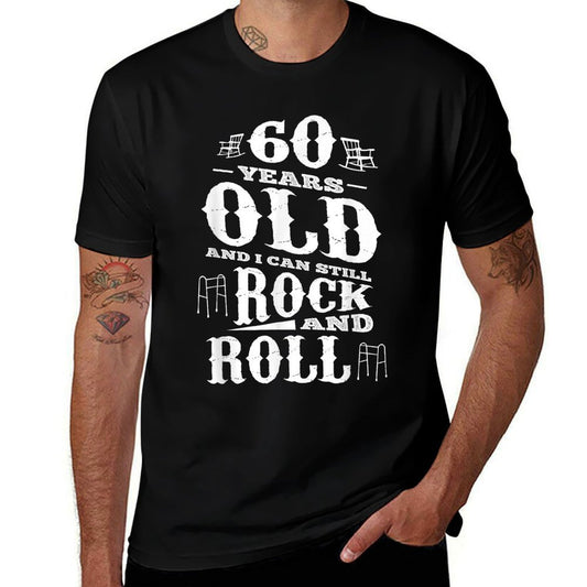 60 Years Old And I Can Still Rock And Roll 60th Birthday  Oversized Silhouette T-Shirt