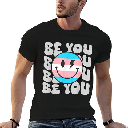 Be You Groovy Smile Face Hippie LGBTQ Transgender Trans  Classic T-Shirt