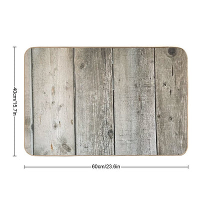 French Country Farmhouse Whitewashed Grey Barn Wood  Long-Lasting Bath Mat