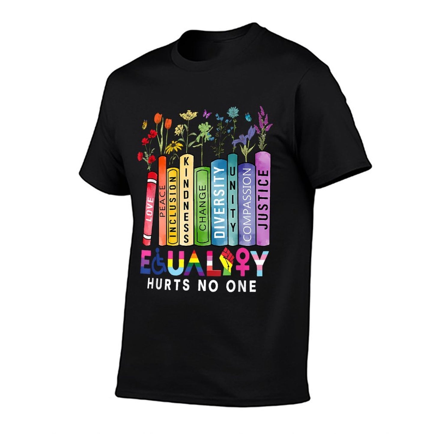 Equality Hurts No One Lgbt Book Flower Social Justice Pride  Vintage-inspired T-Shirt