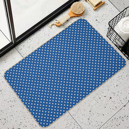 Into The Deep Blue Sea of White Diamonds  Pet-Safe Bath Mat