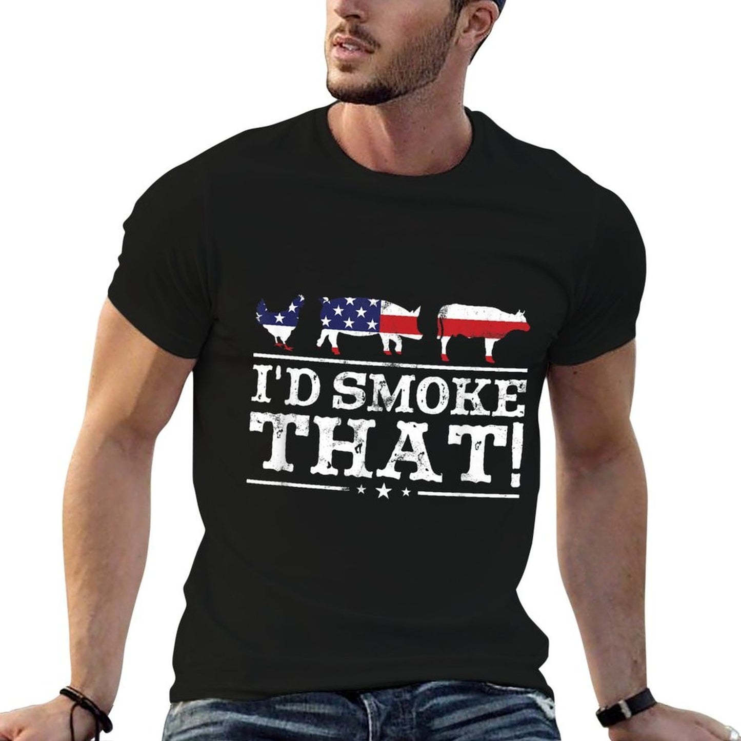 Funny BBQ Id Smoke That Meat Pitmaster Grill Gift  Durable T-Shirt