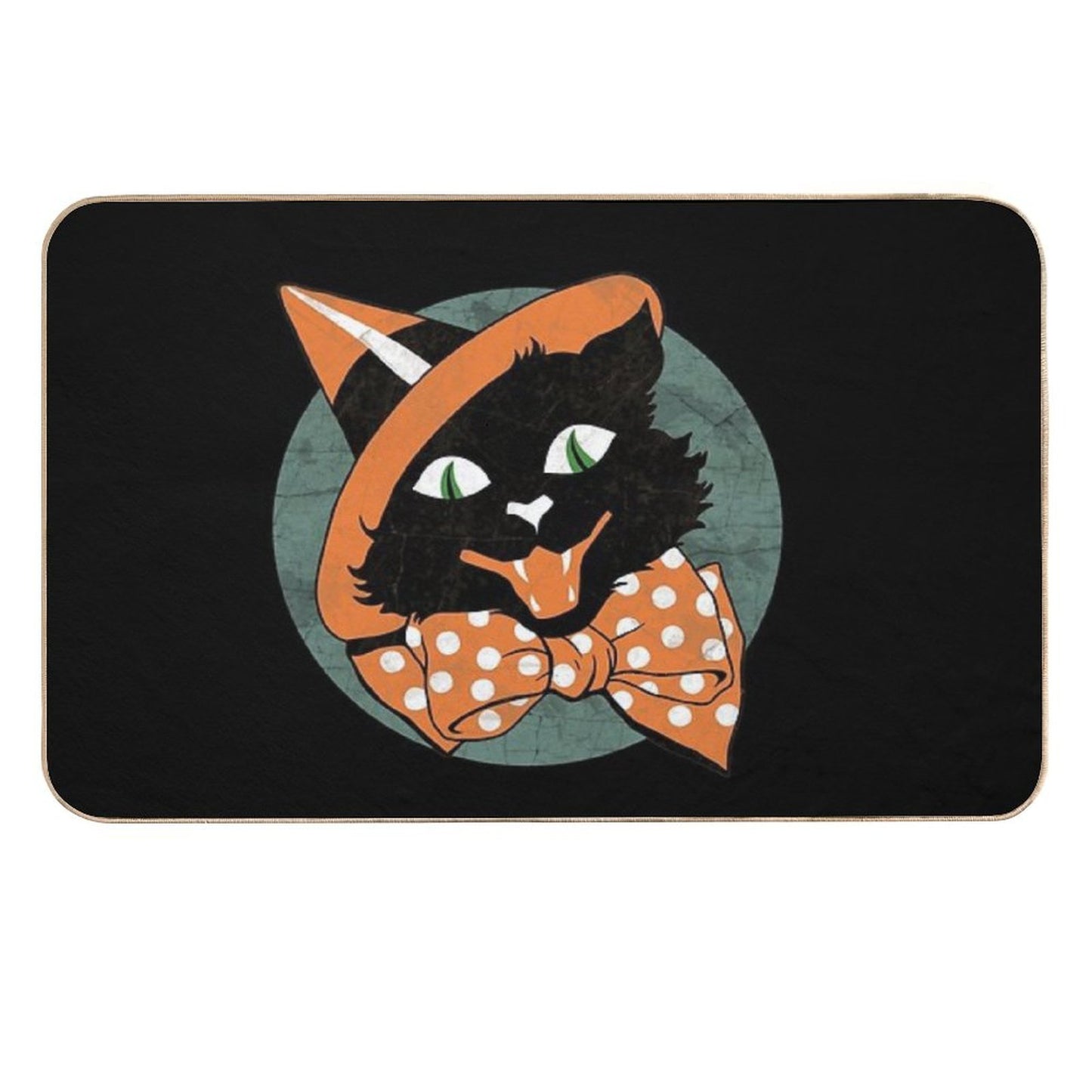 Vintage Halloween Black Cat  Versatile Bath Mat