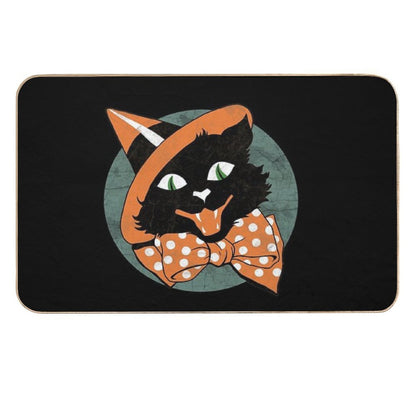 Vintage Halloween Black Cat  Versatile Bath Mat