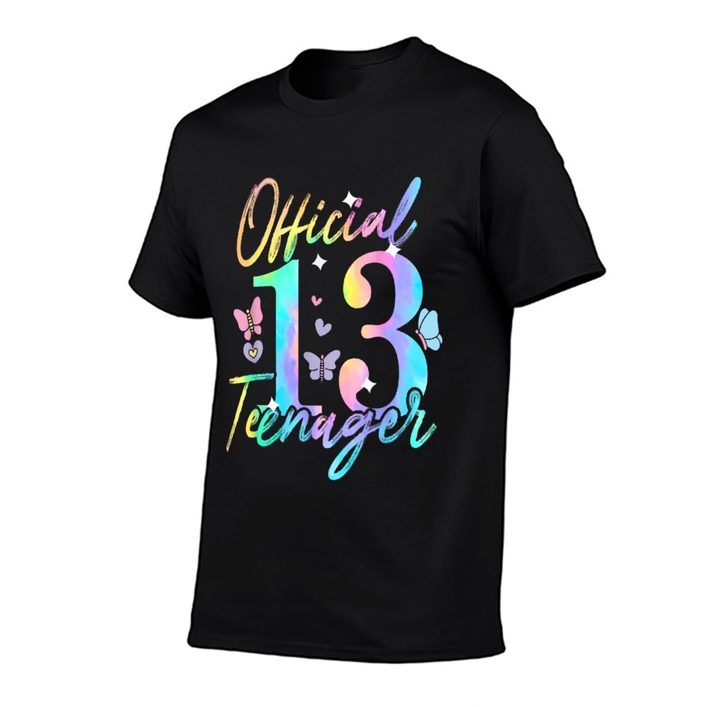 13th Birthday Girls 13 Years Officialnager Birthday 13  Ribbed Collar T-Shirt
