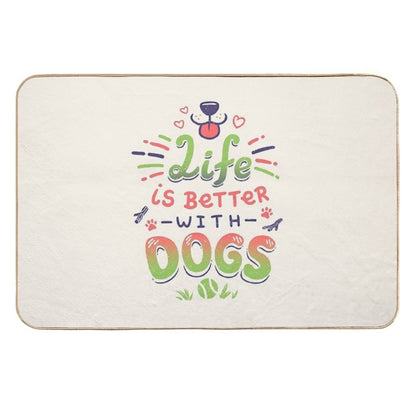 Life Is Better with Dogs  Puppy, Kawaii, Canines  Slip-Resistant Bath Mat