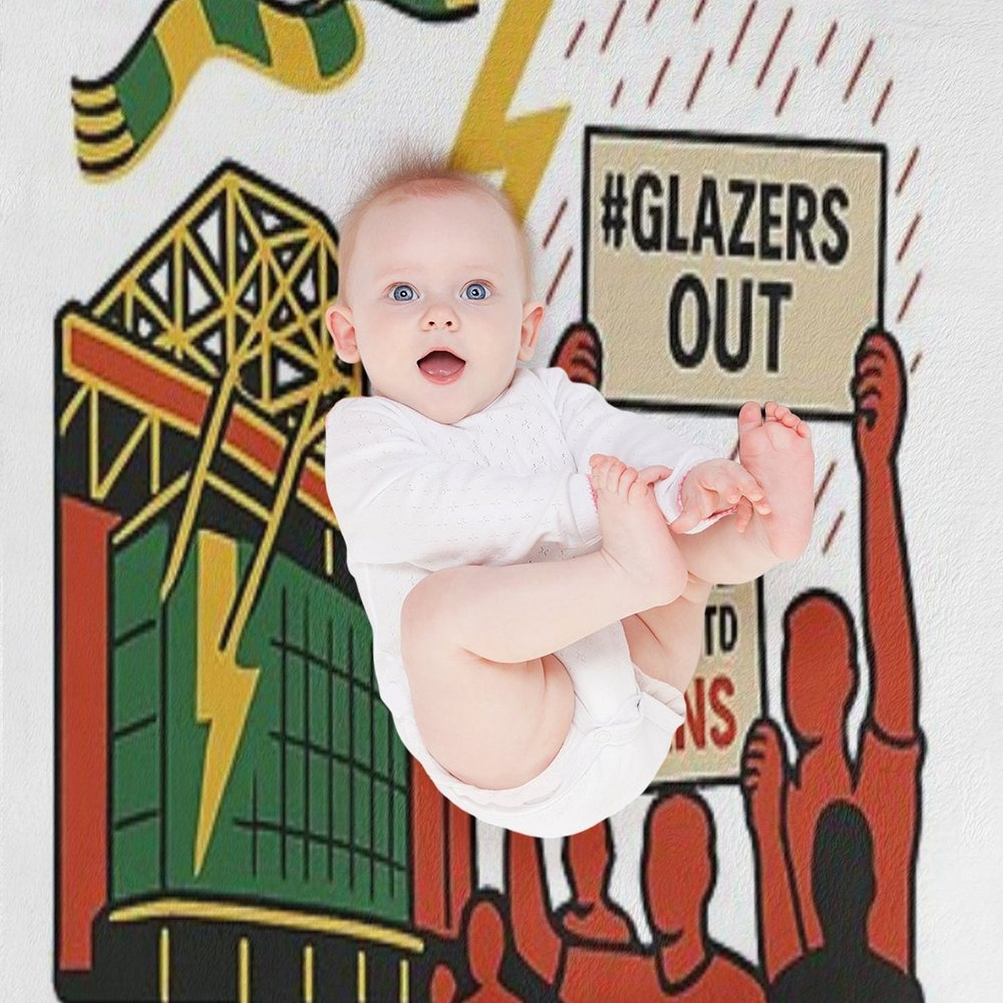 Glazers Out Protest Manchester United Fan Art Design Easy Care Throw Blanket
