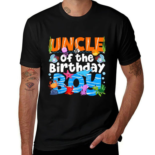 Uncle Under Sea Birthday Party Boys Ocean Sea Animals Themed Comfortable T-Shirt