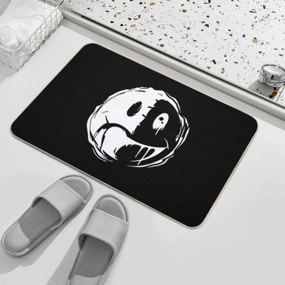 SmileySad Face – Emo Punk Split Mood Design  Absorbent Bath Mat