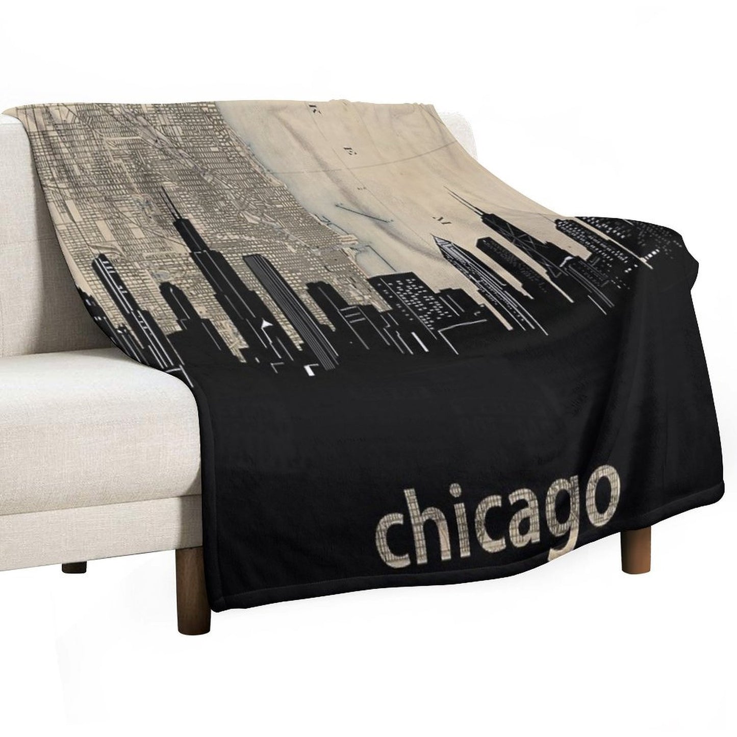 Chicago Skyline Compact Throw Blanket