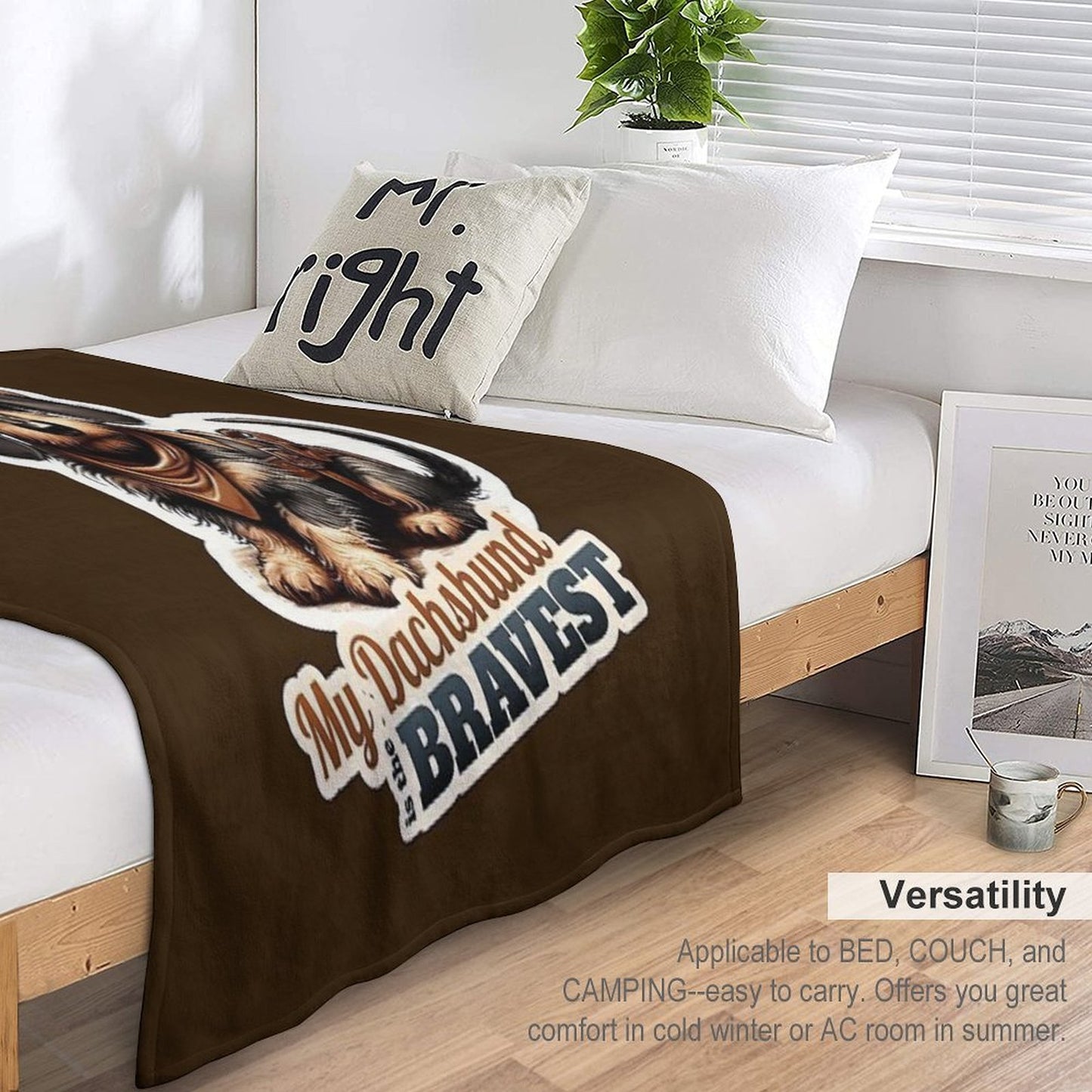Wire-haired Dachshund Cowboy Puppy Wrinkle-free Throw Blanket