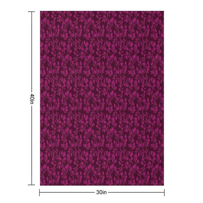 Burgundy Small Olive Pattern Anti-pilling Throw Blanket