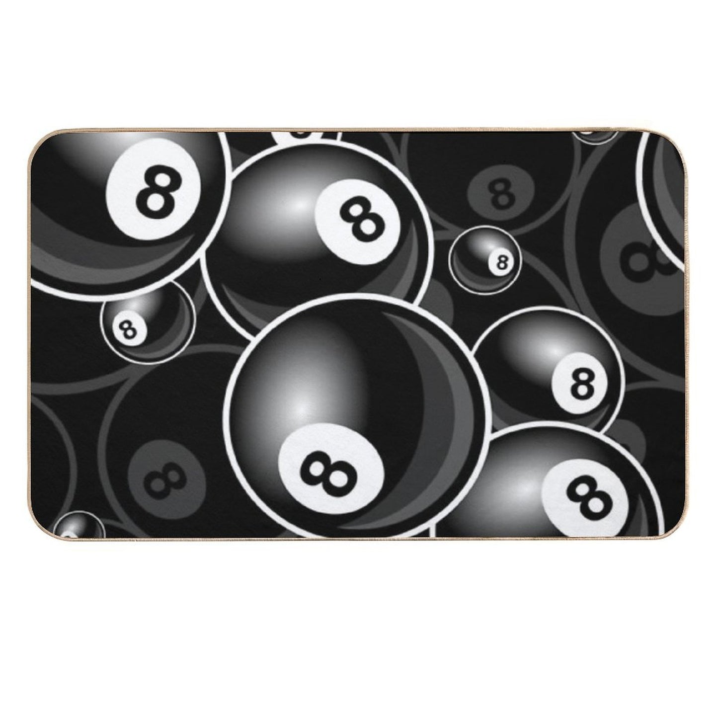 Billiards Black 8 Ball 8-Ball Black And White  Easy Maintenance Bath Mat