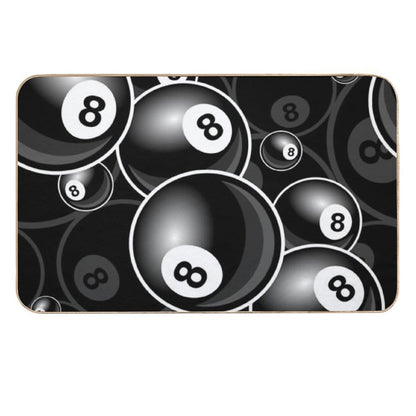 Billiards Black 8 Ball 8-Ball Black And White  Easy Maintenance Bath Mat