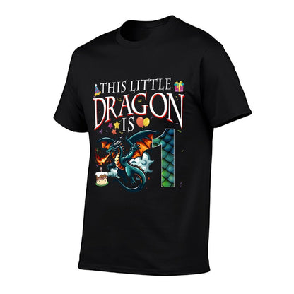 Kids Turning 1 Year Old Birthday Boy Dragon 1st Bday Boy  Durable T-Shirt